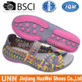 Fashion Shoes Lady Handmade Elastic Weave Shoes Colorful Wedges Shoes for Girls